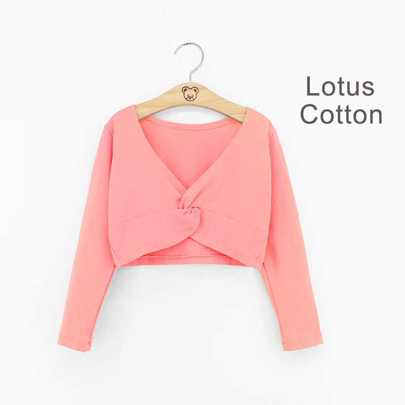 Girls Dance Wear Kids Dance Leotard Cover Long Sleeve Winter Practice Training Pullover Top for Ballet Class Clothing
