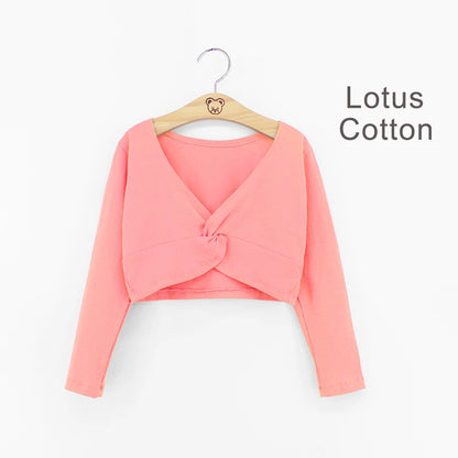 Girls Dance Wear Kids Dance Leotard Cover Long Sleeve Winter Practice Training Pullover Top for Ballet Class Clothing