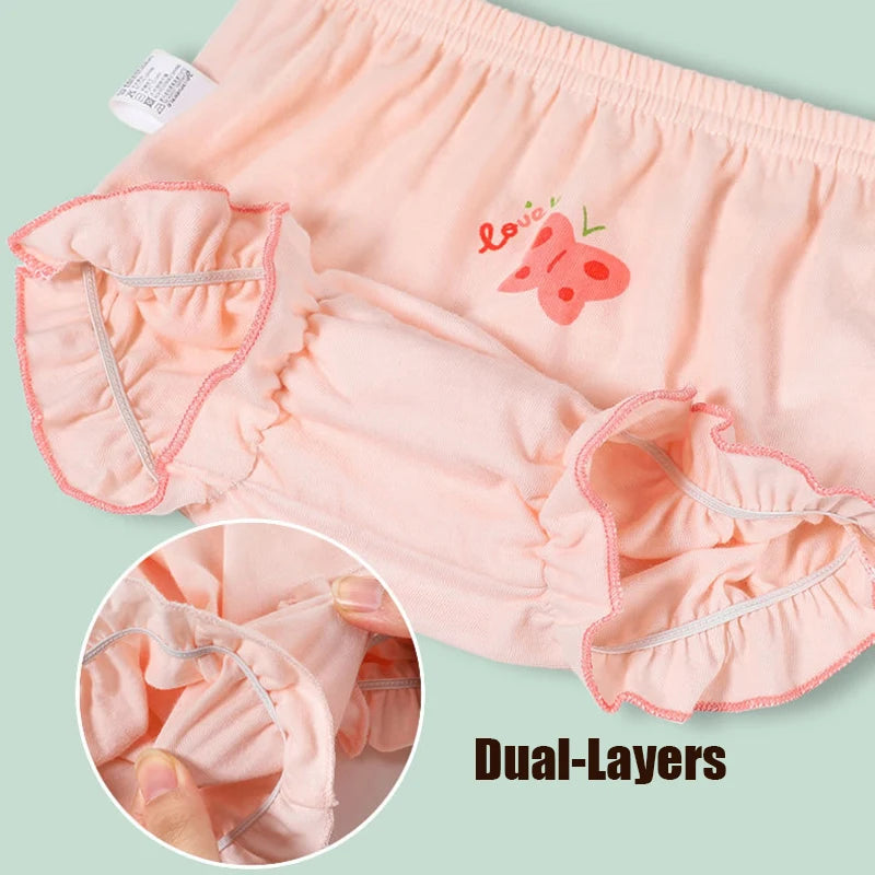 4pcs Pure Cotton Baby Panties Toddler Potty Training Underwear For Boys Girls Infant Newborn Wear Outside Fashion Bow Underpants