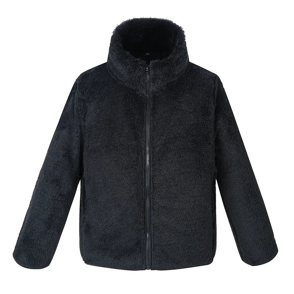Winter Warmth Girls and Boys Plain Full Polar Fleece Turtleneck Zip Jackets Child Coat School Kids Outfit Tops 5-14 Years