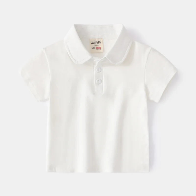 Long Sleeve Polo Shirts for Boys Spring Autumn Children Cotton Full Sleeve Shirt Black White Striped Classic Tops Baby Clothes
