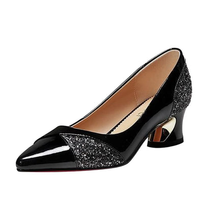 Women'S 4cm High Heels Elegant Fashion Red Pointed Toe Dress Office Shoes Wedding Bridal Loafers Party Shoes
