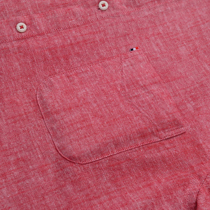 Men‘s Solid Button-Down Collar Dress Shirt - Breathable Cotton-Linen Blend - Long Sleeve, Slim-fit - Spring Summer Casual Chic
