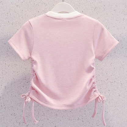 Summer Teenage Girls Clothes Set Children O-Neck Tshirt and Casual Pants Suit Student School Short Sleeve Top Bottom Outfits