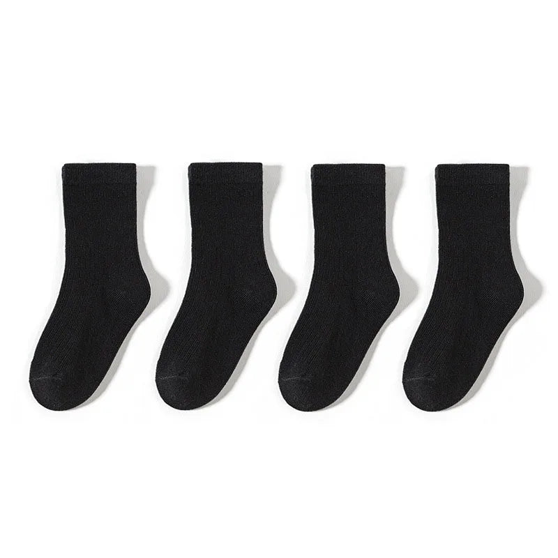 4 Pairs a Lot Spring Kids Knee-high Socks Cute Solid Color Girls Socks 12 Colors Children Versatile In Tube Socks