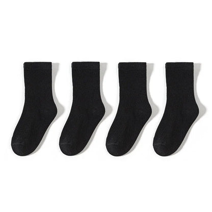 4 Pairs a Lot Spring Kids Knee-high Socks Cute Solid Color Girls Socks 12 Colors Children Versatile In Tube Socks