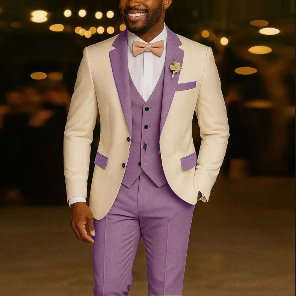 Men's Suit Costumes 3 Pieces Blazer Light Green Vest Pants Wedding Tuxedos Formal Male Suit for Wedding Groomsmen Prom