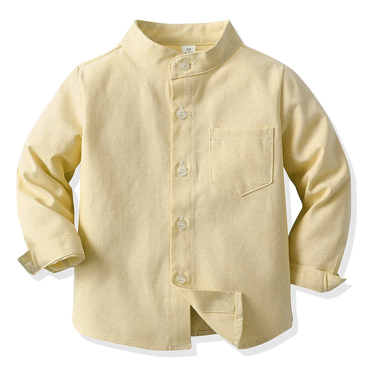 Girls' School Uniform,Long/Short Sleeve Blouse,Single Breasted High Collar Boys Shirts,Formal Kids Button-Down Gentleman Tops