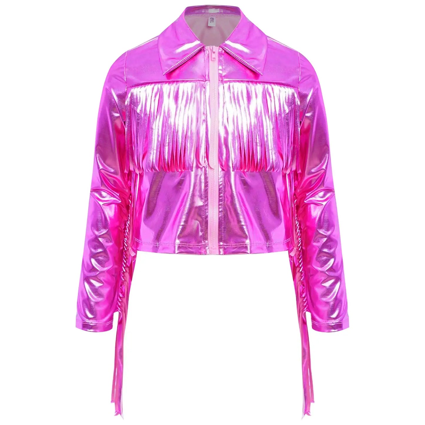 Kids Girls Long Sleeve Casual Sports Bomber Jackets Jazz Hip-hop Street Dance Costume Boys Shiny Metallic Baseball Outwear Coats