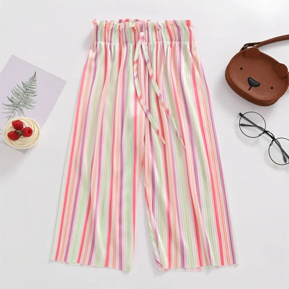 Girls' Pants 2026 Summer New Korean Style Children Floral and Polka Dot Straight Pants Thin Kids Underwear Mosquito-proof Pants