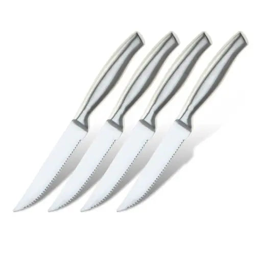 4/6/8 Pcs Steak Knife Set Stainless Steel Blade Kitchen Knives Seamless Handle Sharp Dinner Knife Meat Cutter Dinnerware Set