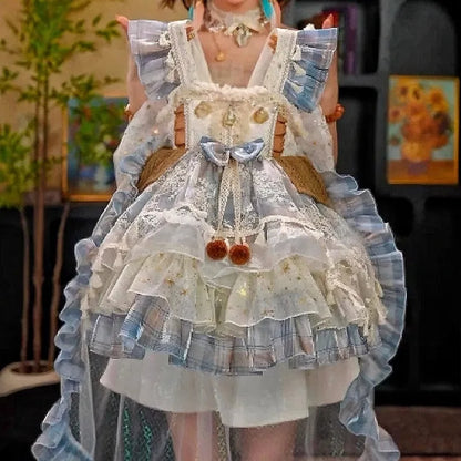 Girls Summer Bohemian Style Lolita Princess Dress 2025 New Birthday Dress Summer Fashion Children Clothing
