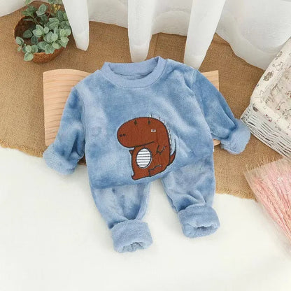 Children's Pajama Sets Bear Tops + Pants 2Pcs Kids Pajamas Winter Girl Clothing Sets 2 To 6Years Children Clothes Boys Sleepwear