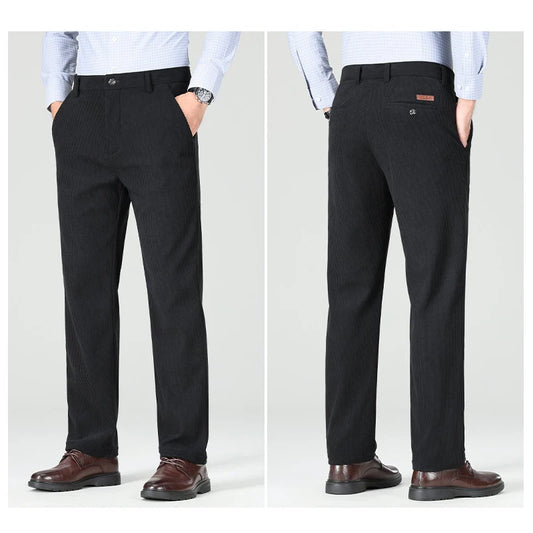 Mens Corduroy Dress Pants Classic Fit Business Casual Work Pants Vintage Trousers for Men Party Brown Black Brand Pants