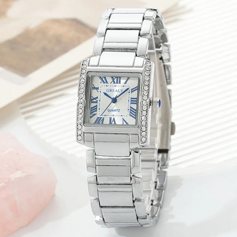 New Fashion Roman Scale Women Watches Luxury Ladies Wristwatch Quartz Watch Rhinestone Men Women Watches Relogio Feminino Clocks