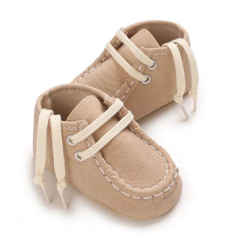 Classic Casual  Baby Shoes for Boys 0-1 Year Old Lace-Up Spring Autumn Soft Sole Comfortable Casual Walking Shoes