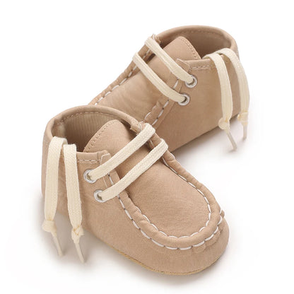 Classic Casual  Baby Shoes for Boys 0-1 Year Old Lace-Up Spring Autumn Soft Sole Comfortable Casual Walking Shoes