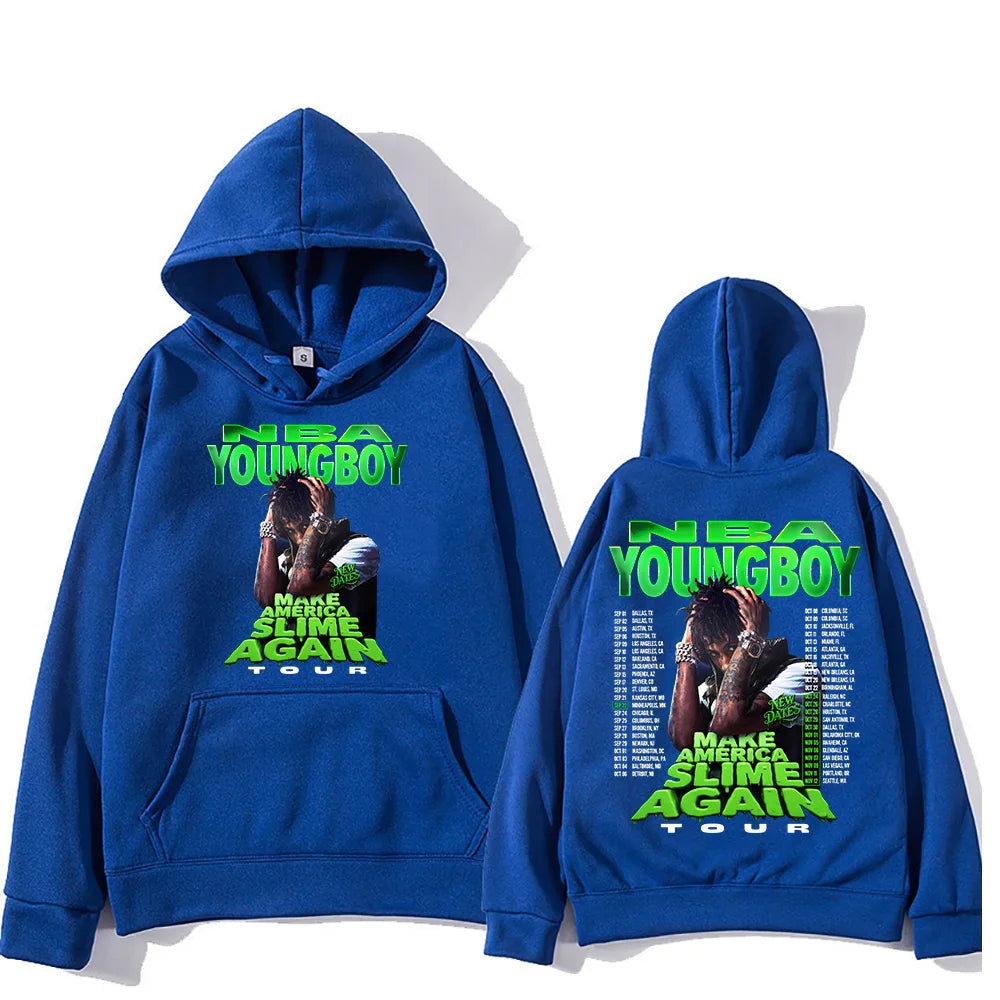 "YoungBoy Never Broke Again Tour 2026" says singing handprint hoodie street fashion hoodie men's hip-hop high-quality hoodie