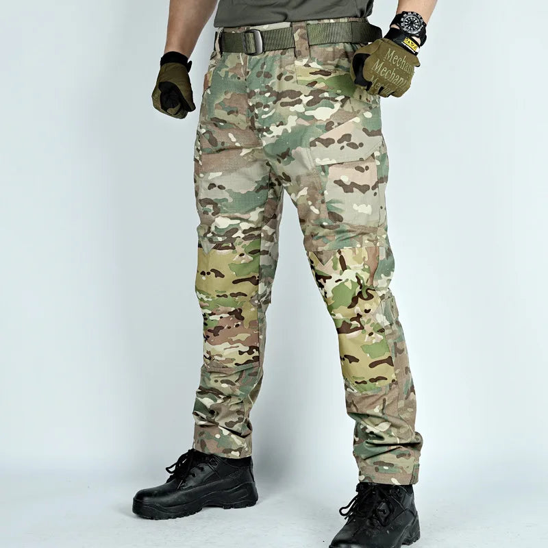 Tactical Cargo Suits T-Shirt And Cargo Pants Men Clothes Shirts Airsoft Paintball Hunting Clothes Wear Resistant Outdoor