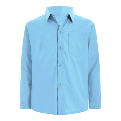 Autumn Kids Shirts for Boy Casual Gentleman Formal Dress Shirt Button-Down Shirt Handsome Boy Long Sleeve Tops Children Clothes