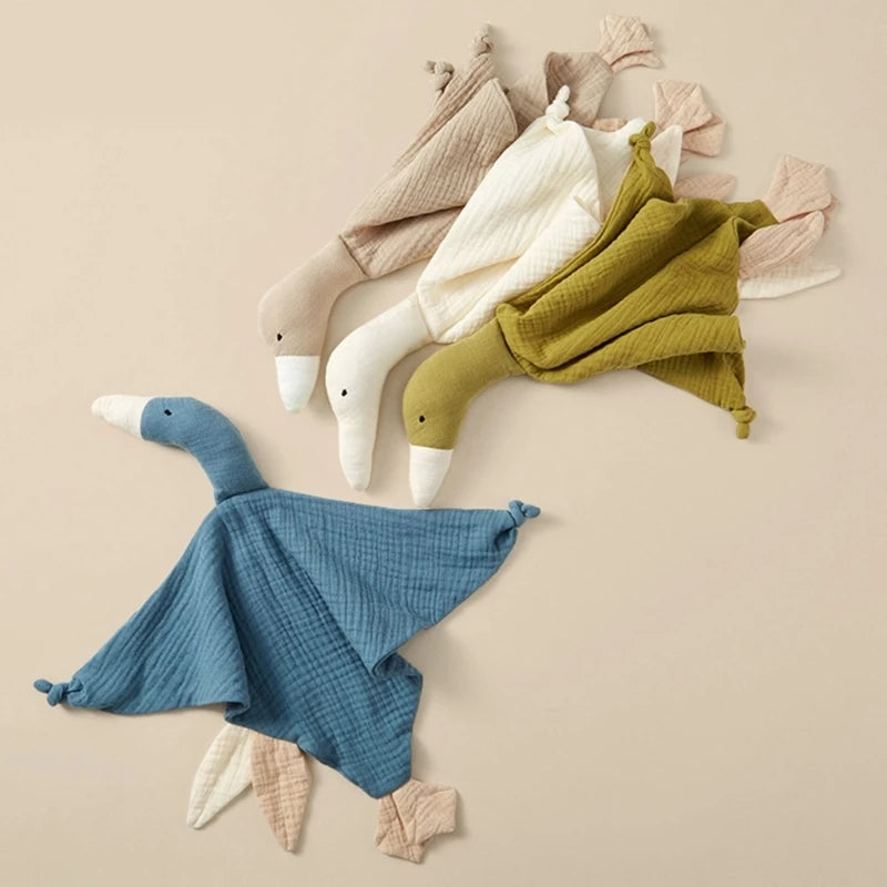 Stuffed Goose Baby Towel Cotton Baby Sleeping Cuddling Security Blanket Newborn Soothe Appease Towel Kids Face Towel Washcloth