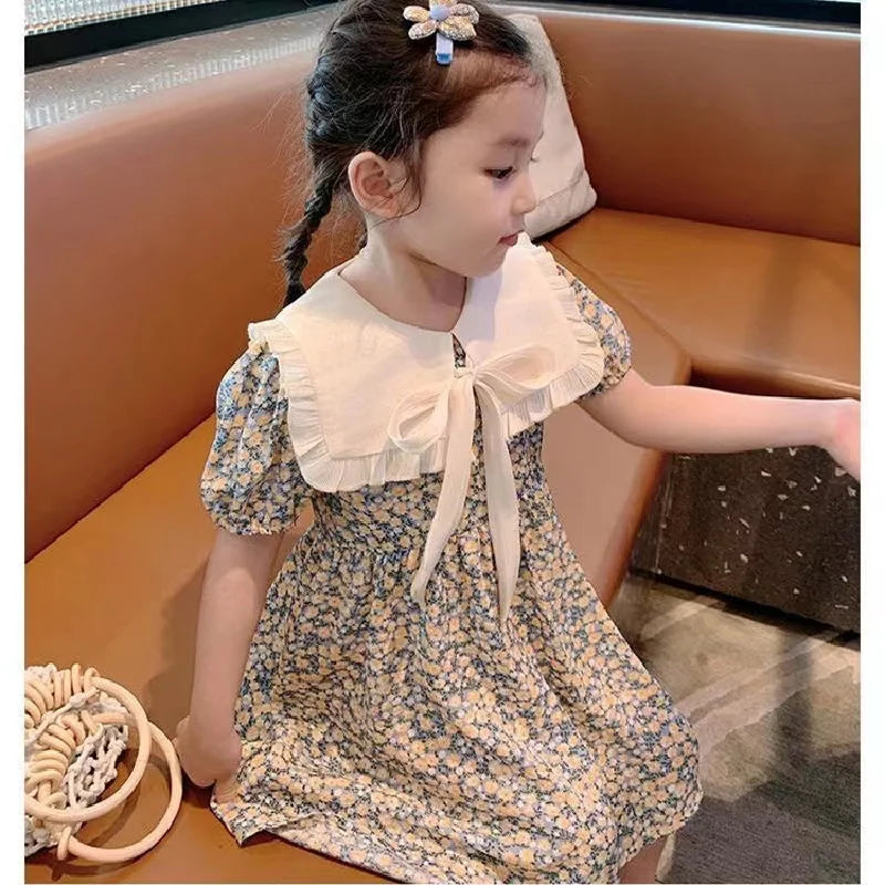 Girls' Floral Dress, Summer Dress, Popular Online, Children's Baby Dress, Stylish Little Girl Dress