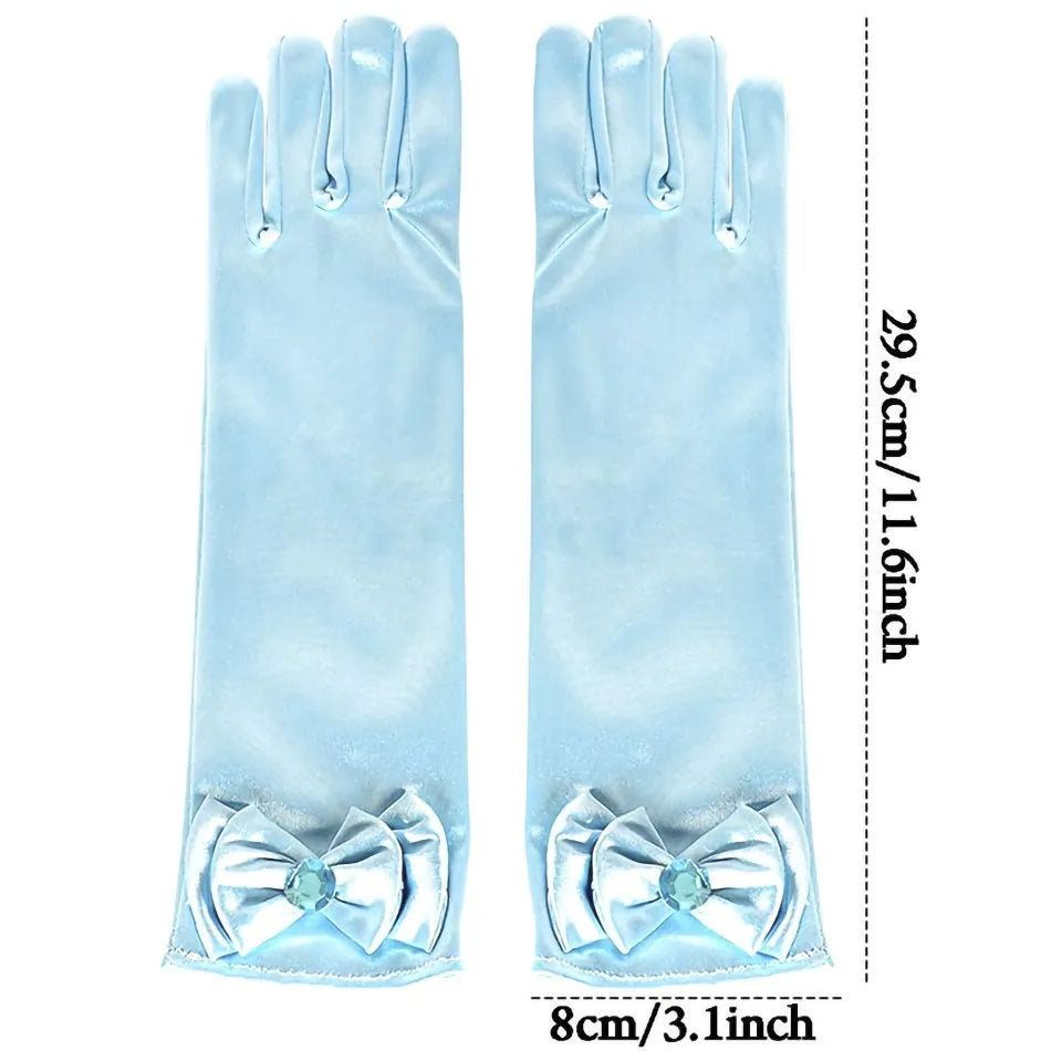 Girl Princess Accessories Kids Elsa Anna Wig Elza Gloves Necklace Earring Photography Props Children Cosplay Play Party Supplies