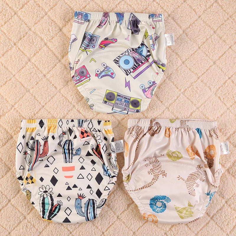 10 Pcs Reusable Baby Training Pants Washable Kids Cloth Diaper Nappies Changing Underwear Infant Toddler Potty Training Panties