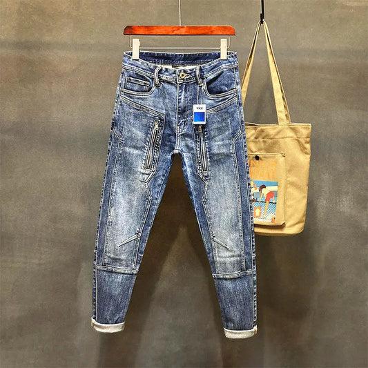 Jeans for Men Harem Torn High Quality Loose Mens Cowboy Pants Buggy Stylish Punk Boot Cut Vintage Ripped Washed Retro Trousers L