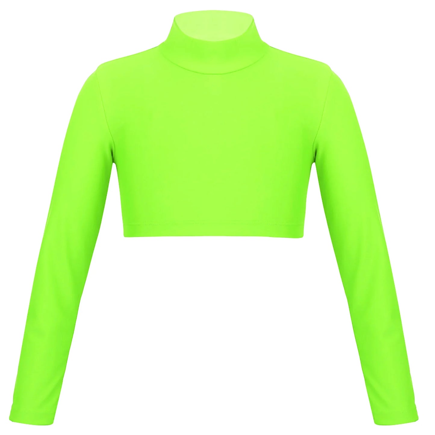 Kids Girls Crop Tops Girl's T-Shirts Top Long Sleeves Tshirts Ballet Gymnastics Dance Wear Children Sports Fitness Tops Tees