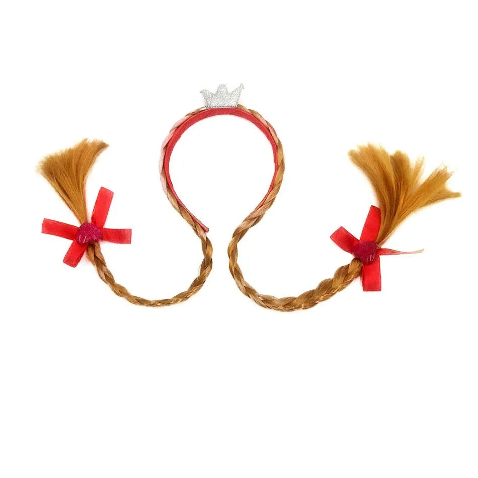 Girl Princess Accessories Kids Elsa Anna Wig Elza Gloves Necklace Earring Photography Props Children Cosplay Play Party Supplies