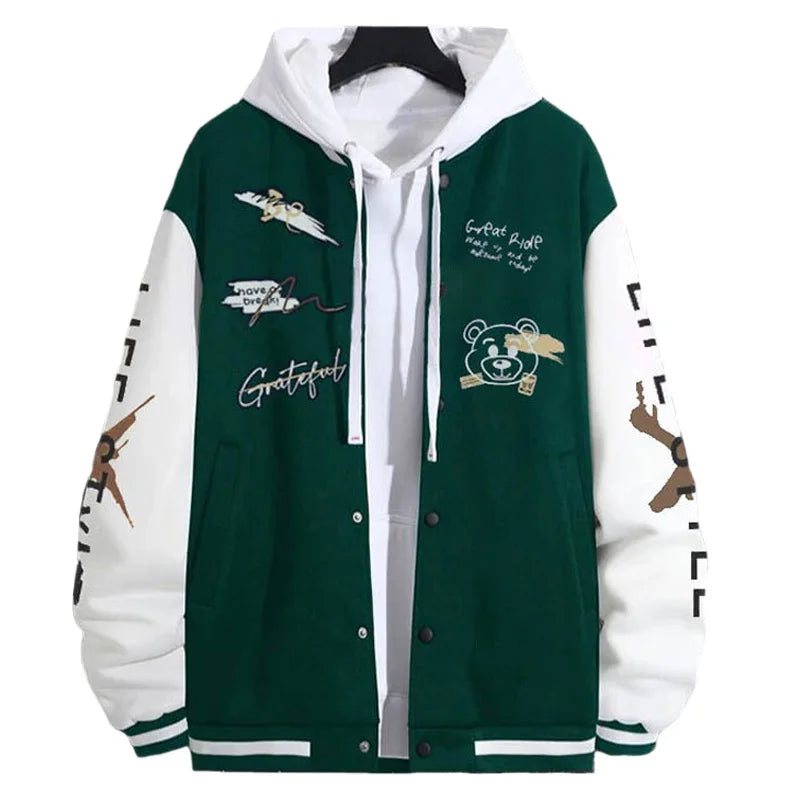Men's Jackets Coat Spring Autumn Casual Long Sleeve Golf Wear Men Baseball Jacket Fashion Printed O-neck Windbreaker Men's Coats
