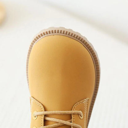 Kids Shoes for Girls Boots Fashion Solid Color Boys Leather Shoes Spring Autumn Children Student Boots