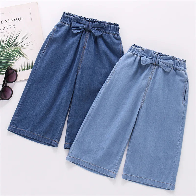 2025 Summer girls Pant Children Wide Leg Pants Casual Thin Trousers New Fashion Clothes For Teenager Girls 2 4 6 8 Years