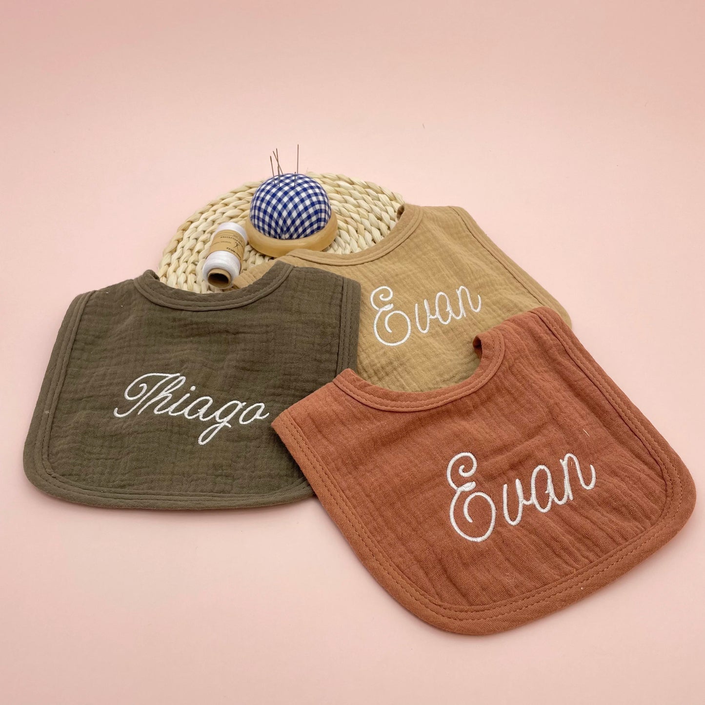 Personalized Baby Saliva Towel Pure Cotton Scarf Baby Feeding Stuff Infant Boys & Girls Custom Name Bib Gift 2Pcs