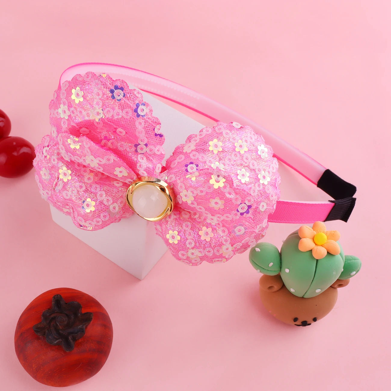 Large Shiny Bow Headbands for Baby Girls, Glitter Headbands with Pearl for Kids, Sparkling Accessories for Toddlers