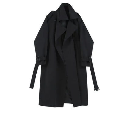 Fashionable and Versatile Women's Mid-length Windbreaker Coats for Spring and Autumn, with Loose Fit Design. Long Coat