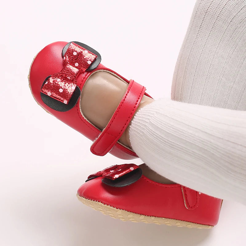Baby Girl Cute Bow Shoes Spring Autumn Toddlers Prewalkers White Cotton Baptism Shoes Infant Soft Bottom First Walkers 0-18M