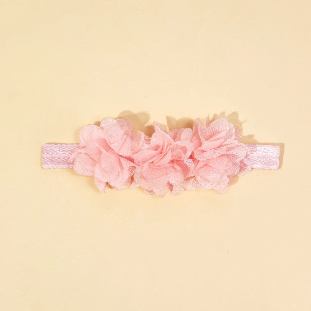 Baby Accessories For Newborn Toddler Kids Baby Girl Boy Headband Solid Chiffon Flower Hairband Princess Elastic Kids Headwear