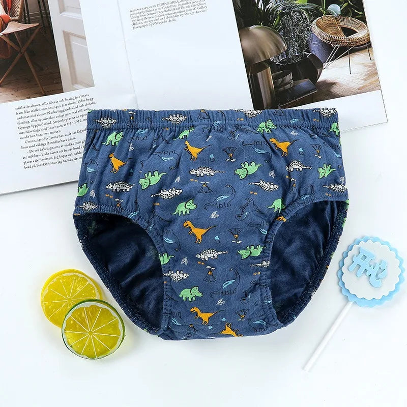 5 Pcs/Pack Boys Triangle Underwear High Quality Soft Cotton Children Briefs Dinosaur Cartoon School Kid Panties For Boy Age 3-13
