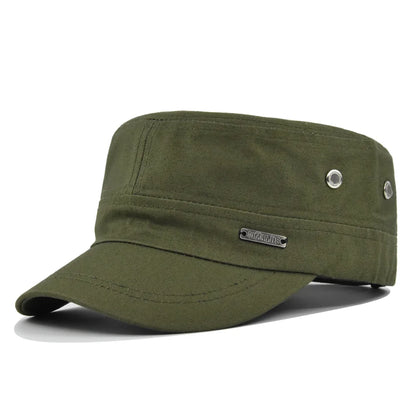 Hat Men's Flat Military Hat Is Simple And Versatile, Middle-Aged Hat Spring And Autumn Duck Tongue Casual Fashion New Style