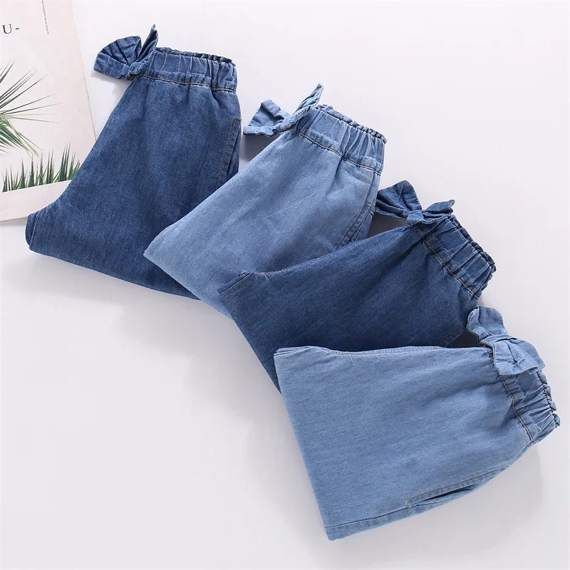 2025 Summer girls Pant Children Wide Leg Pants Casual Thin Trousers New Fashion Clothes For Teenager Girls 2 4 6 8 Years