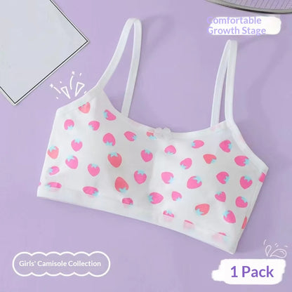 Girls' Development Period Underwear, Children's Student Tube Top, Girls' Camisole Vest, Pure Cotton Underwear, Thin for Puberty