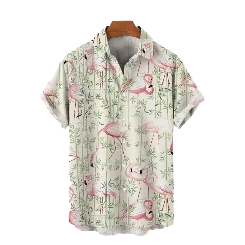 Men's Hawaiian shirt: casual summer button up short sleeved beachwear