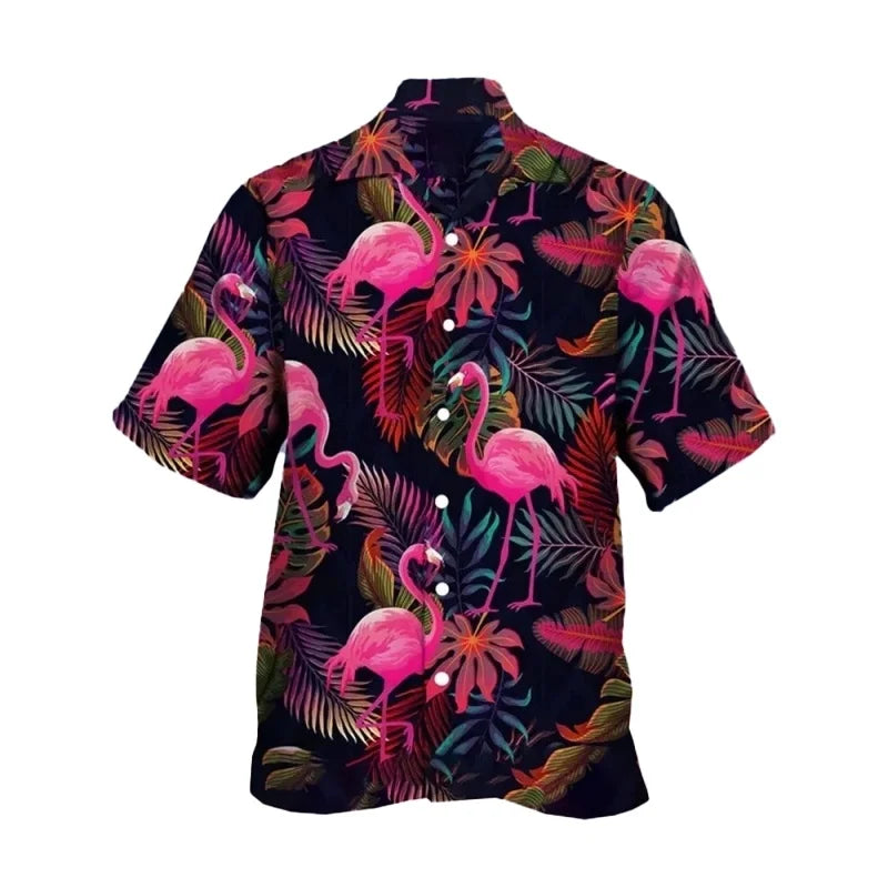 Men's Hawaiian shirt: casual summer button up short sleeved beachwear
