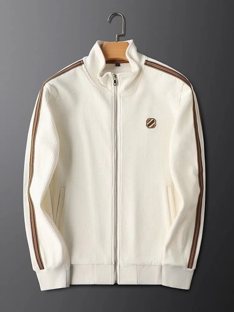 Men's casual sports suit 2025 autumn and winter new cotton bee sweater jacket pants two-piece set