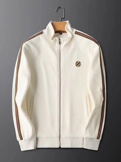 Men's casual sports suit 2025 autumn and winter new cotton bee sweater jacket pants two-piece set