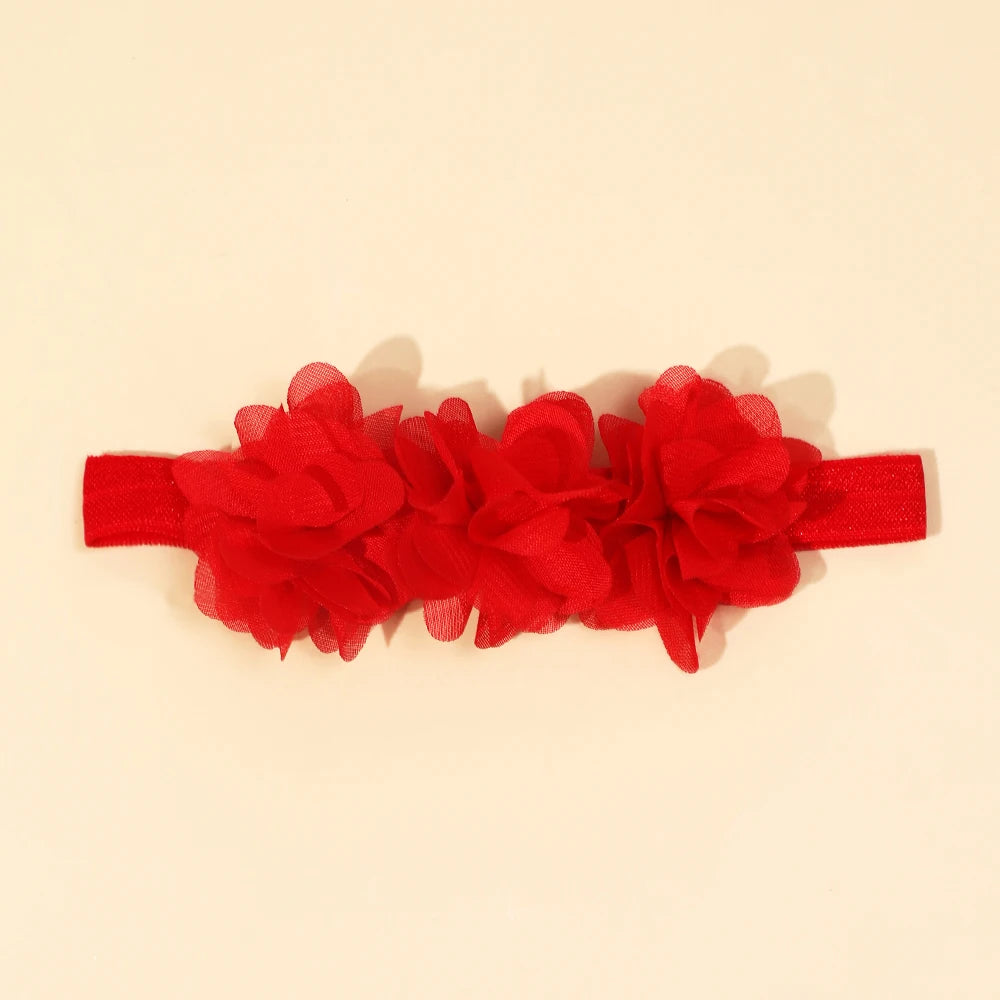 Baby Accessories For Newborn Toddler Kids Baby Girl Boy Headband Solid Chiffon Flower Hairband Princess Elastic Kids Headwear