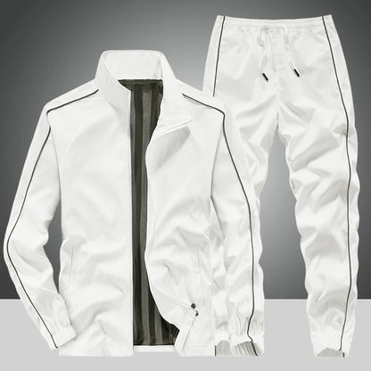 Men's Sportswear Fashion Spring Autumn Sets Training Suit 2 Pieces Set Jacket+Sweatpants Mens Casual Tracksuit