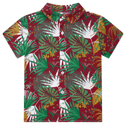 Kids Boys Hawaiian Shirts Tropical Graphic Print Short Sleeve Shirt Casual Turn-Down Collar Tee Tops for Vacation Beach Holiday